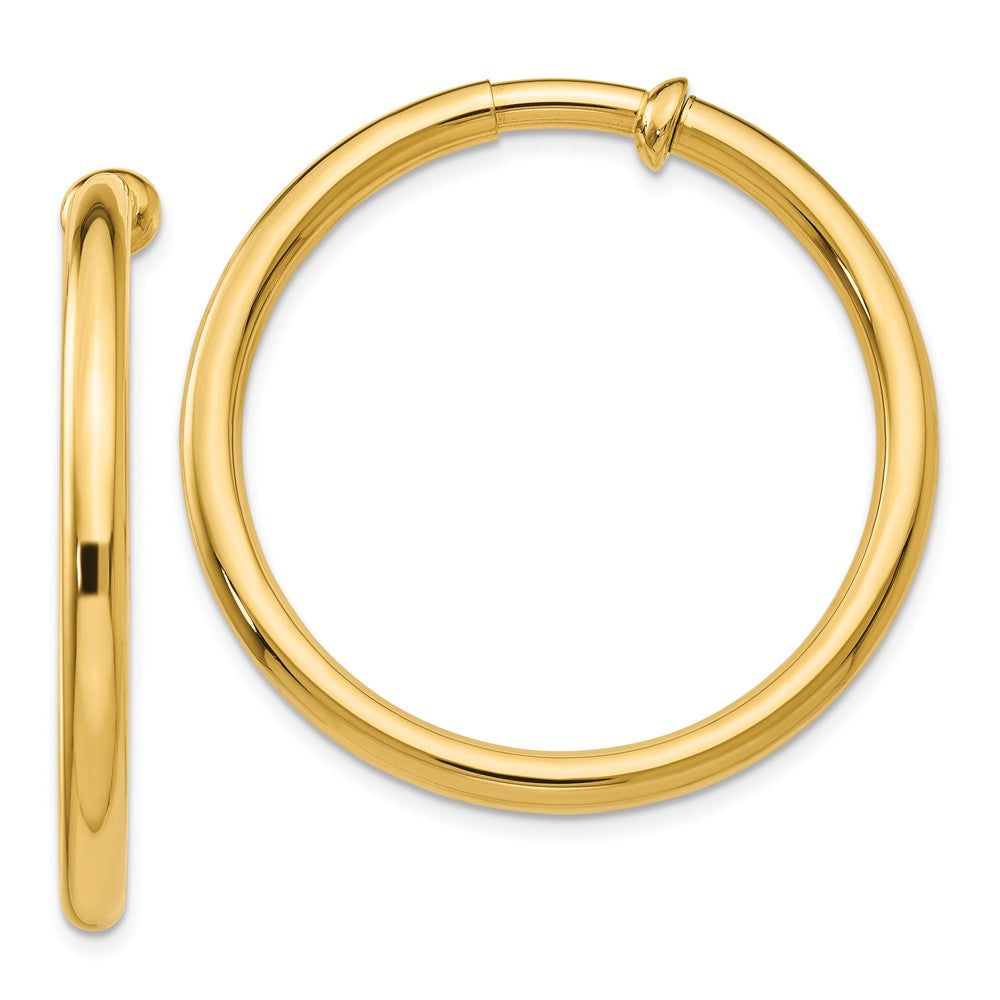 14K Non-Pierced Hoop Earrings