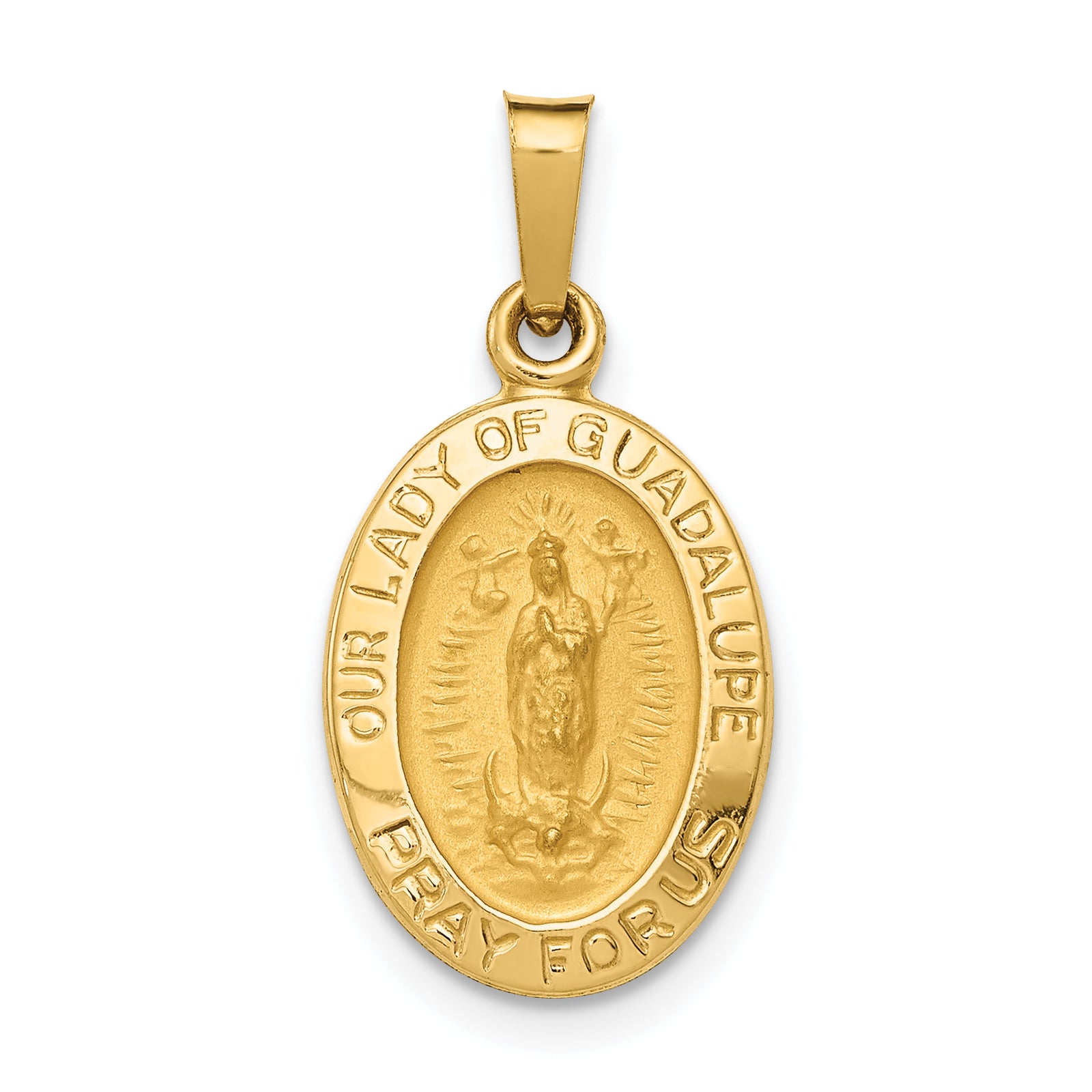 14K Hollow Our Lady Of Guadalupe Medal Charm Main image
