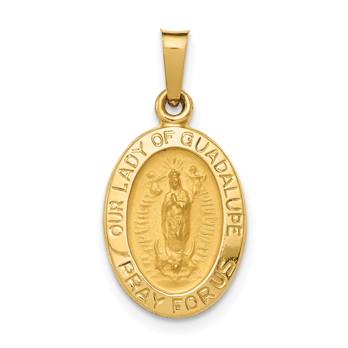 14K Hollow Our Lady Of Guadalupe Medal Charm