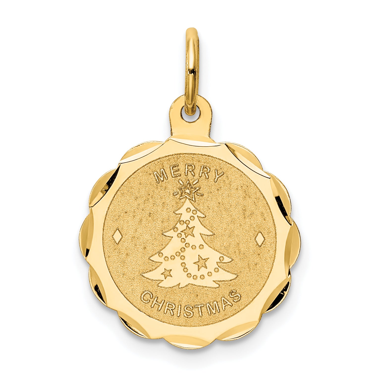 14K Merry Christmas Disc Charm Main image