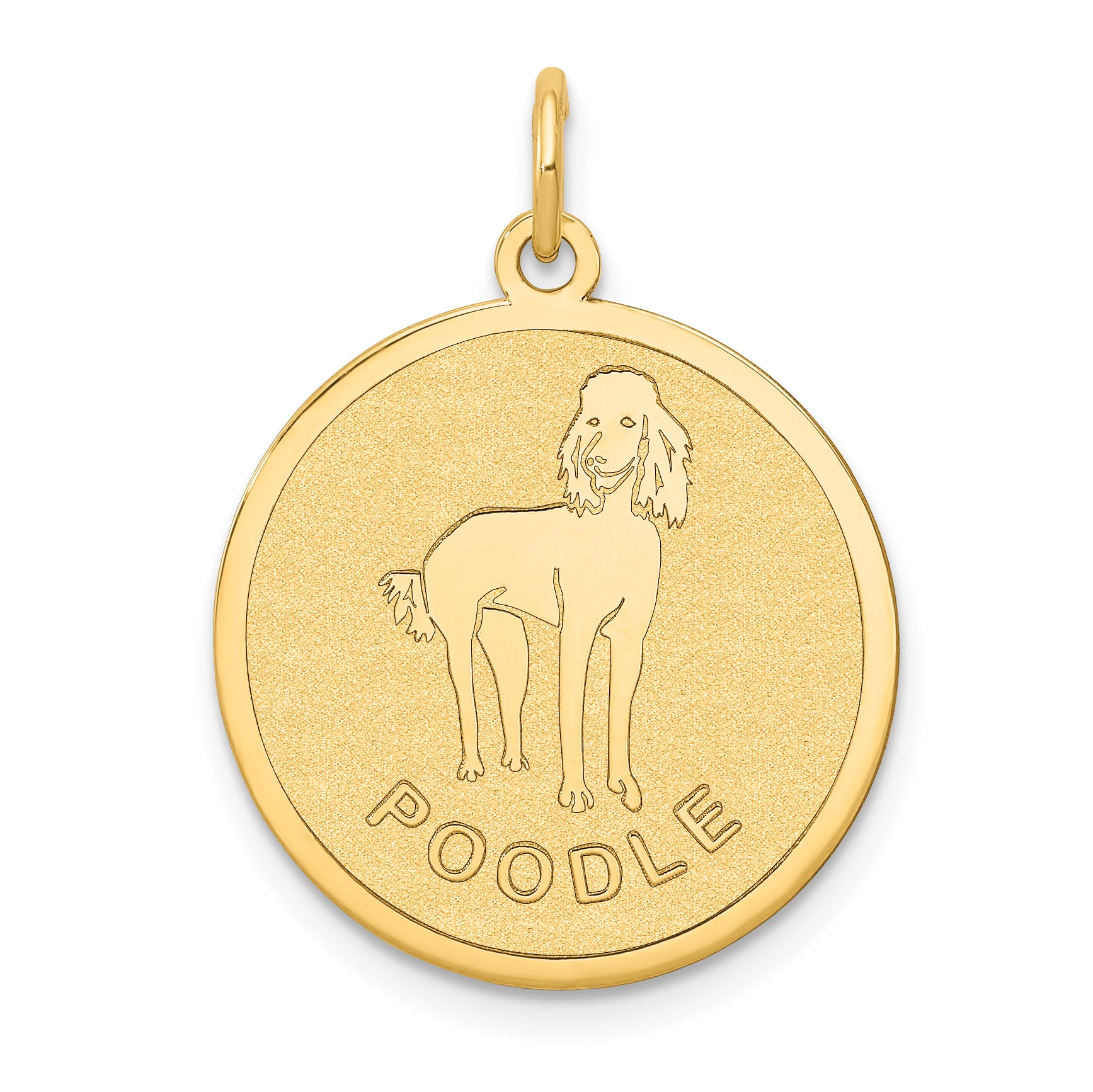 14K Poodle Disc Charm Main image