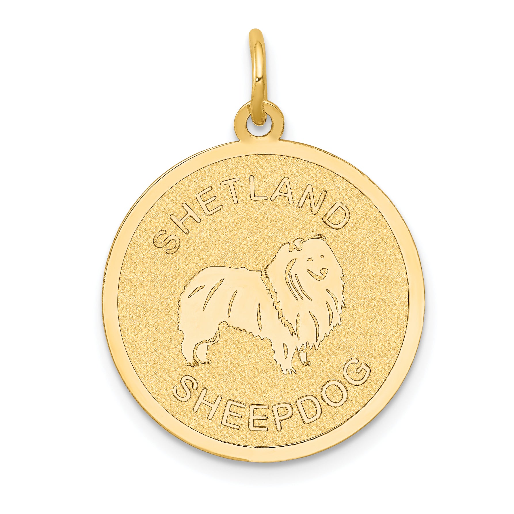 14K Shetland Sheepdog Disc Charm Main image