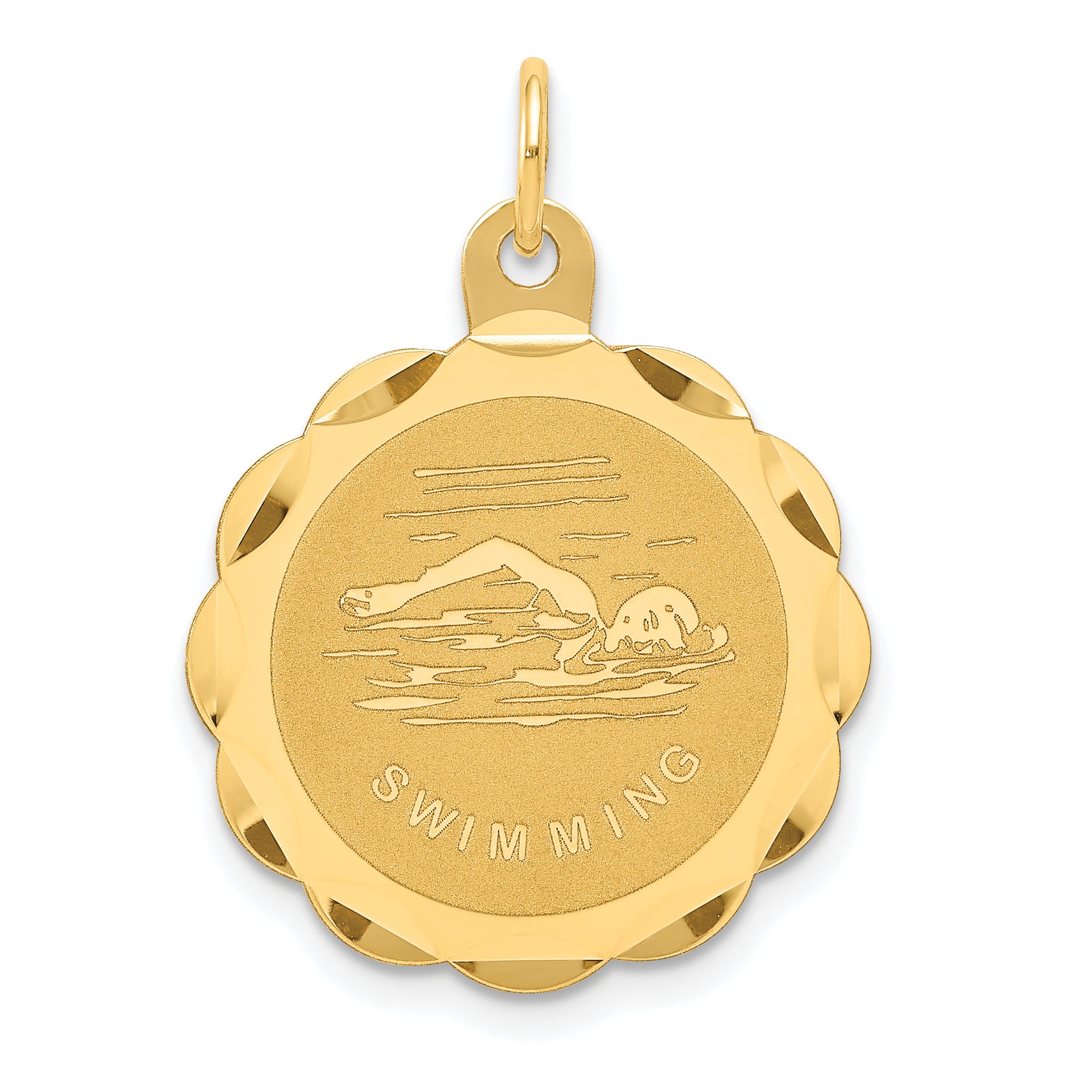14K Swimming Disc Charm Main image