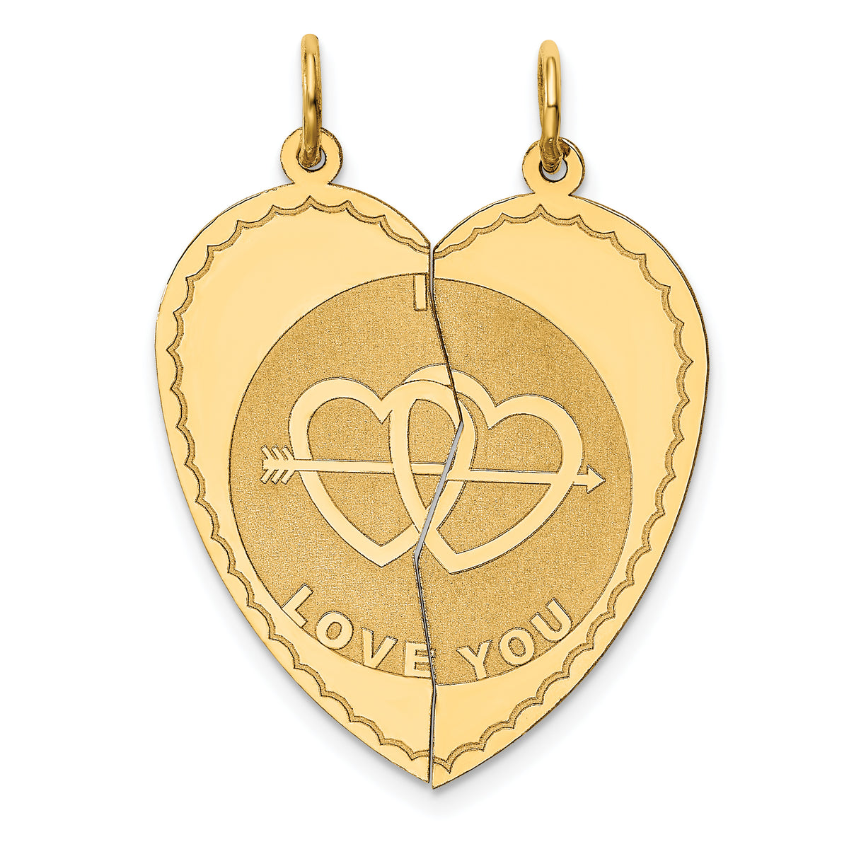 14K Break-apart I Love You Charm