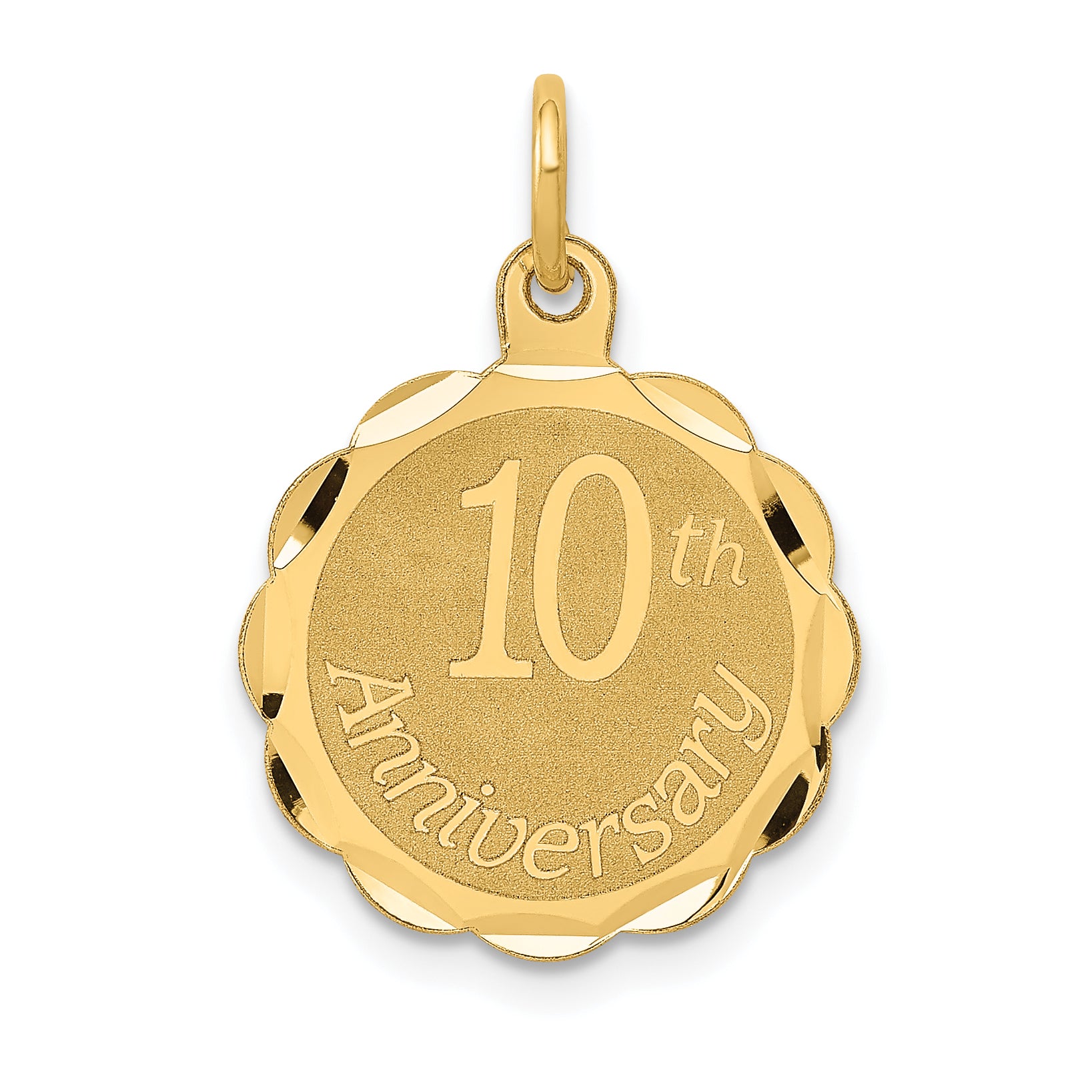 14K Happy 10th Anniversary Charm Main image
