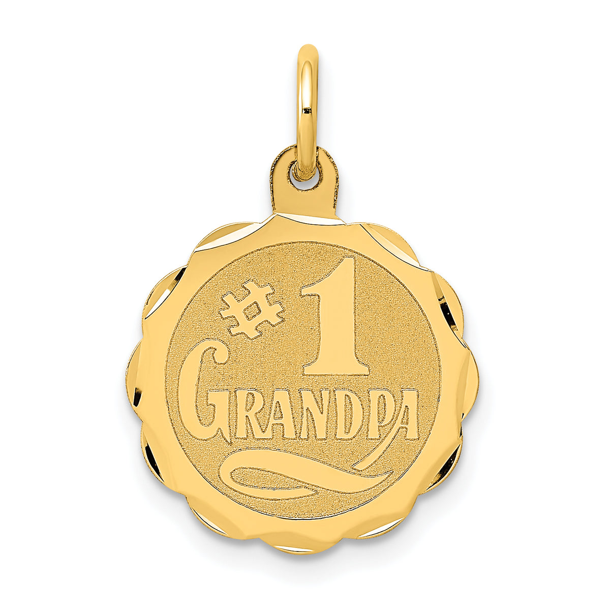 14K #1 Grandpa Disc Charm