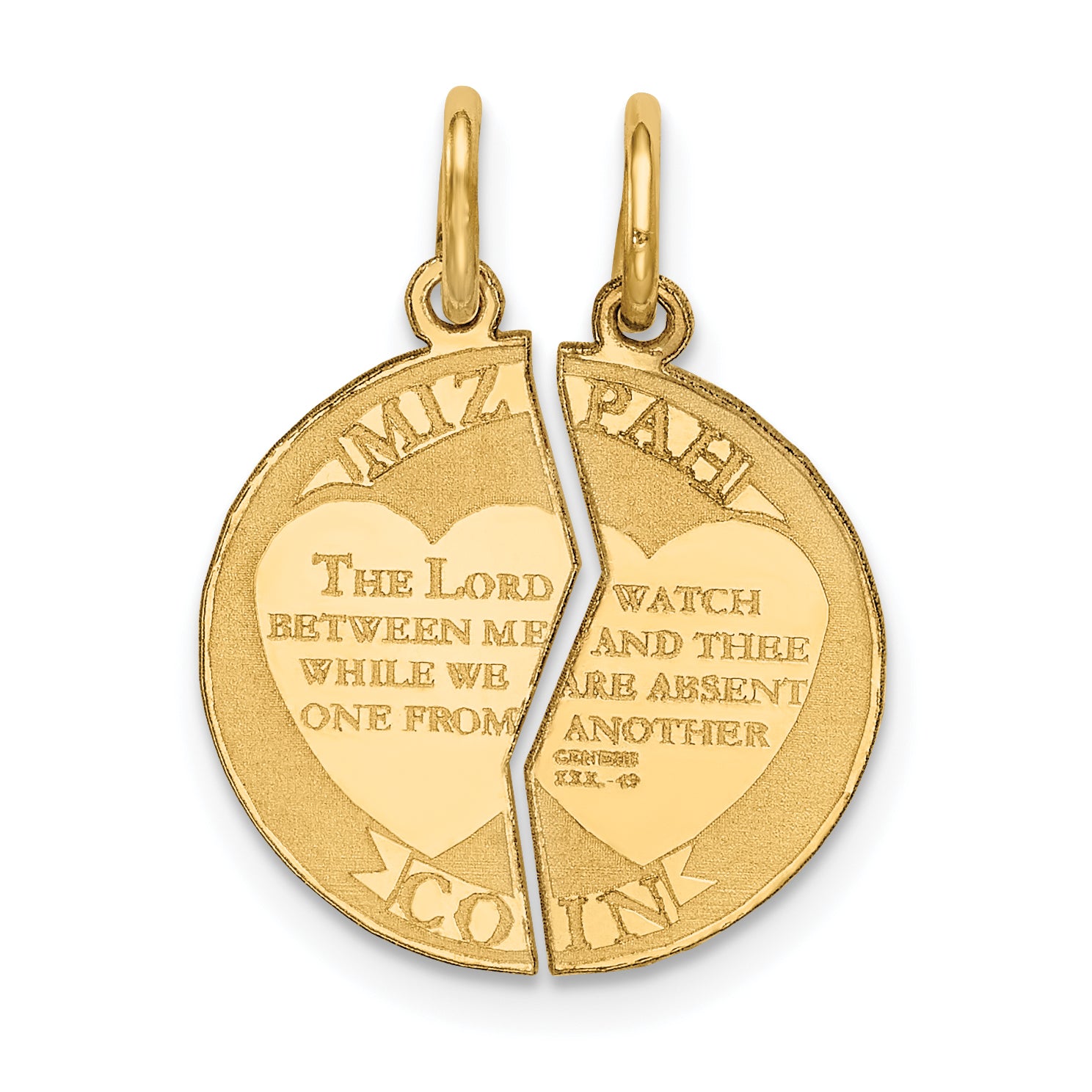 14K Mizpah Charm Main image