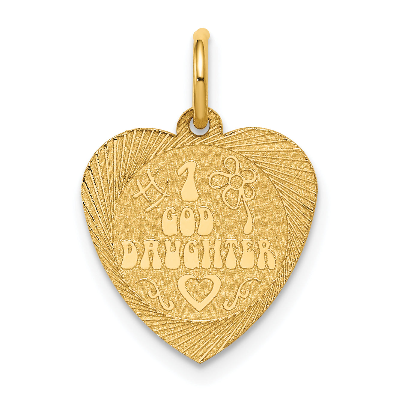 14K #1 Goddaughter Heart Disc Charm Main image