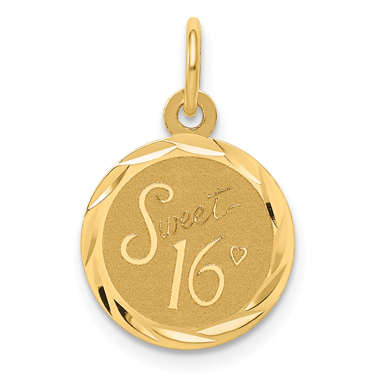 14K Sweet Sixteen Disc Charm Main image