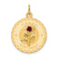 14K Happy Birthday Disc Charm with CZ Flower