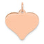 14K Rose Gold Heart Disc Charm