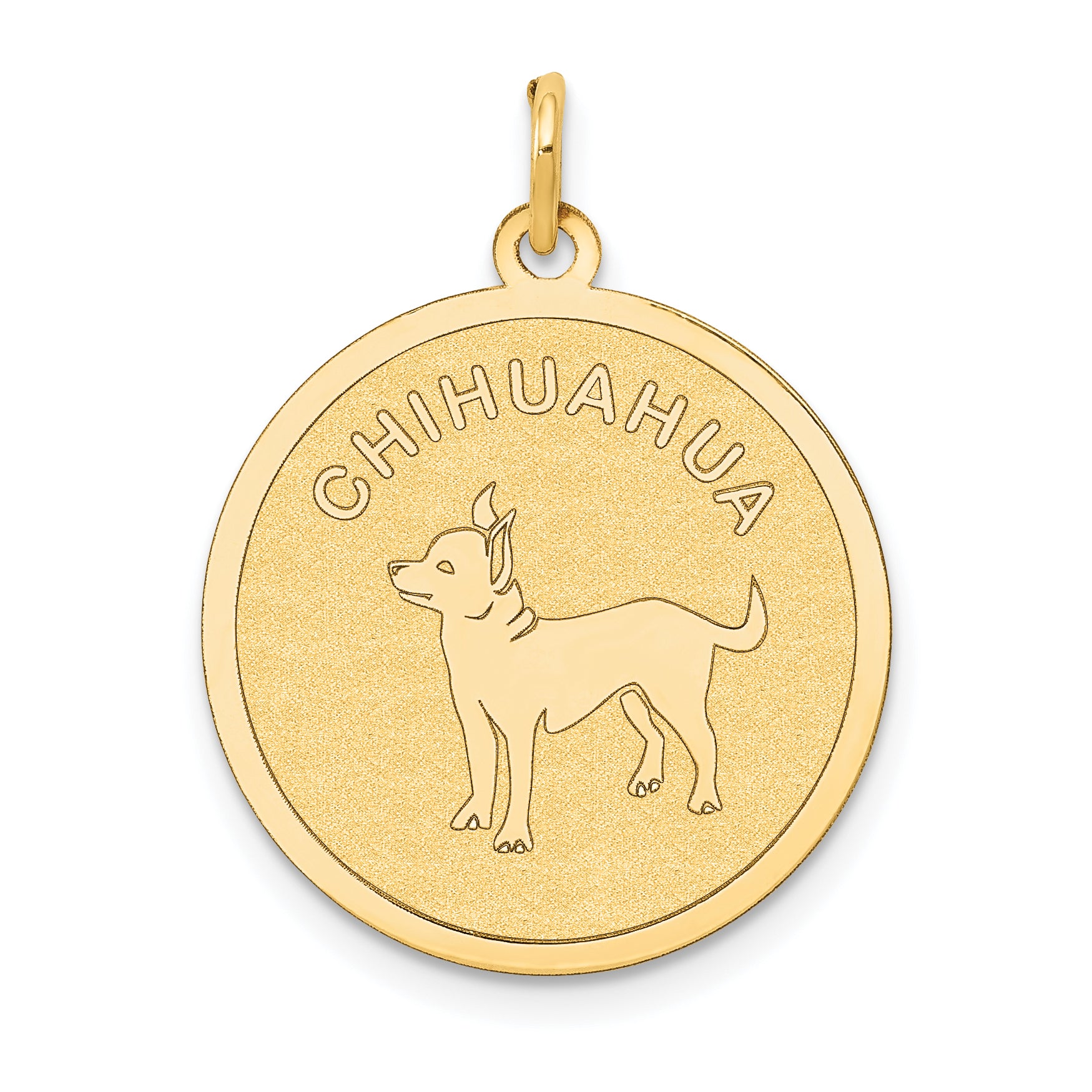 14K Chihuahua Disc Charm Main image