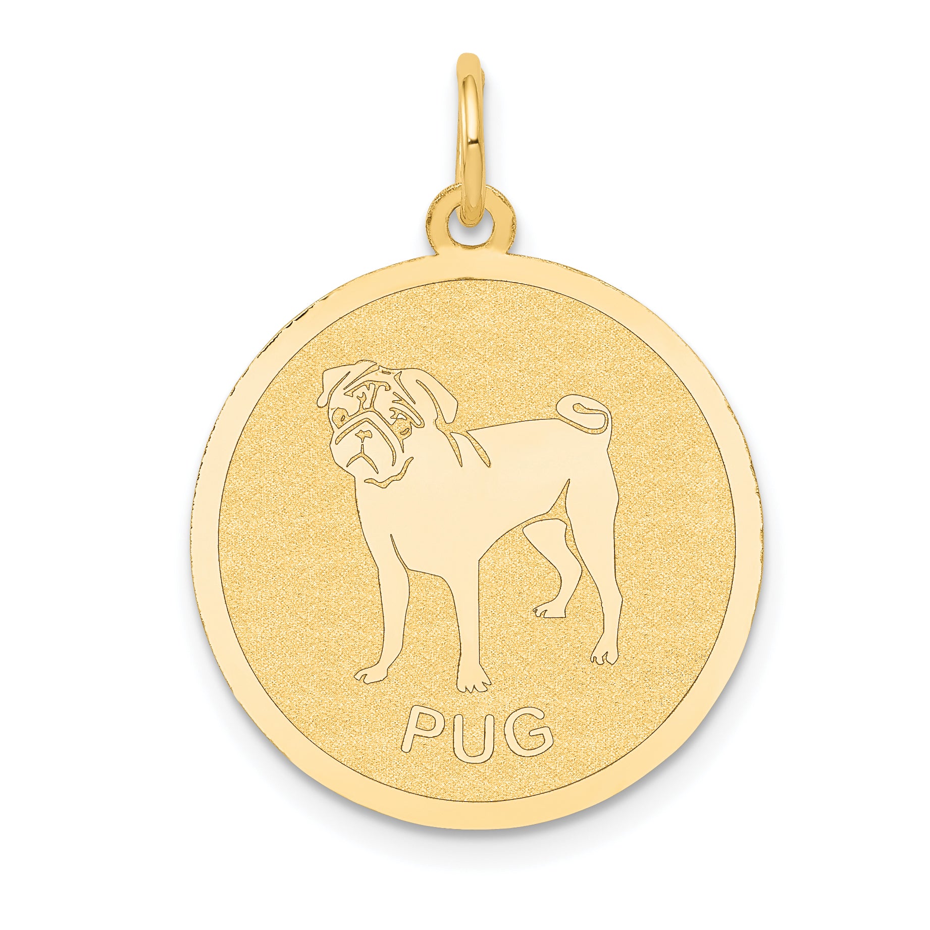 14K Pug Disc Charm Main image