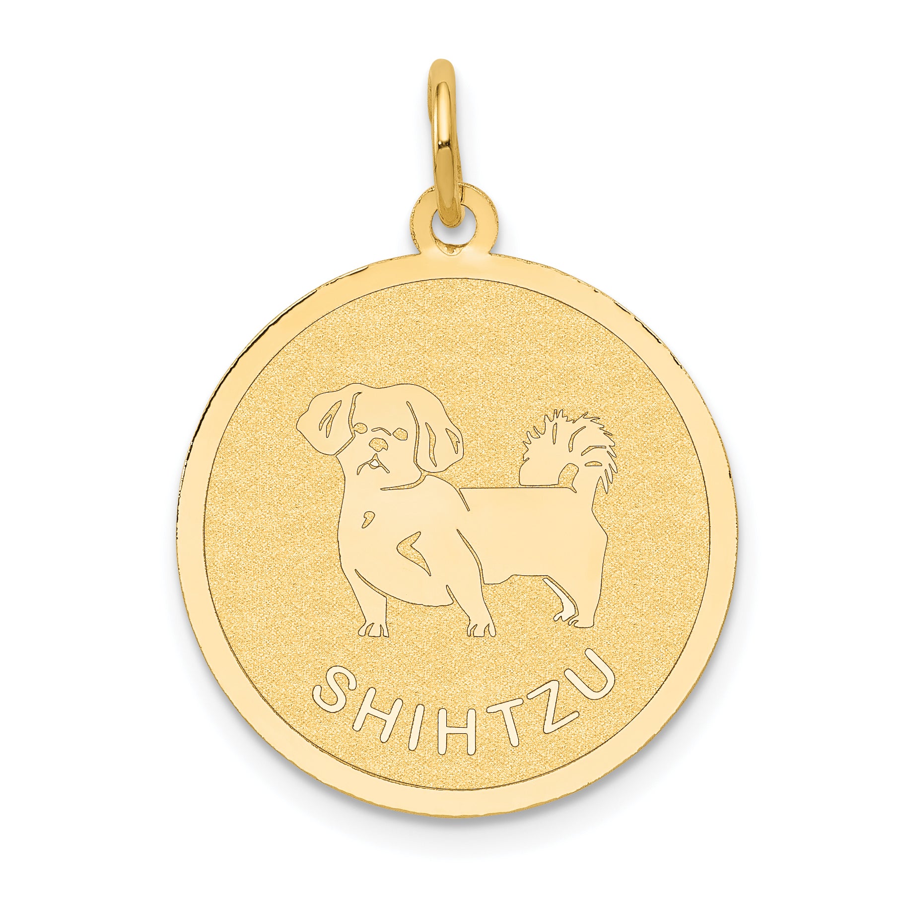 14K Shih Tzu Disc Charm Main image