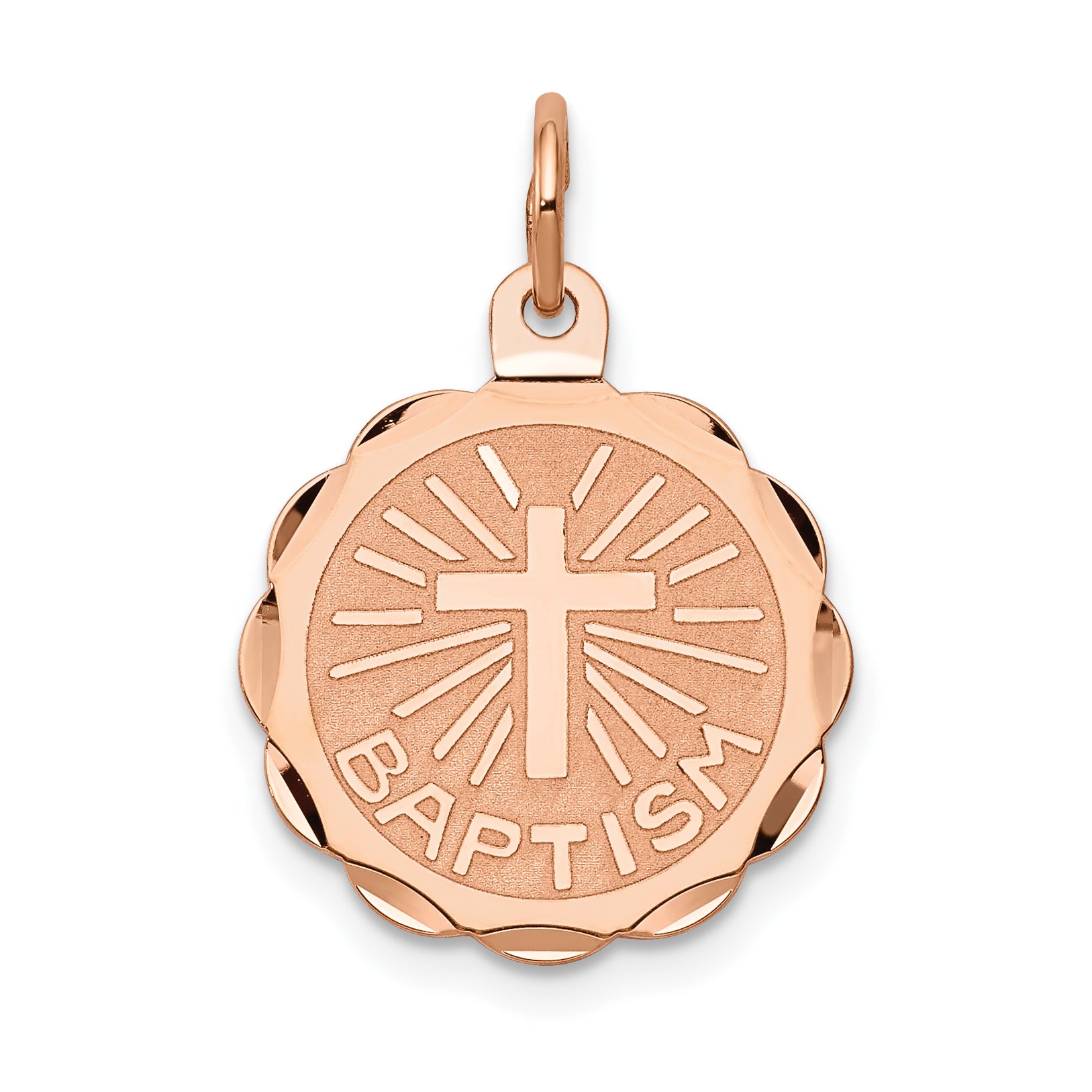14K Rose Gold Baptism Charm Main image
