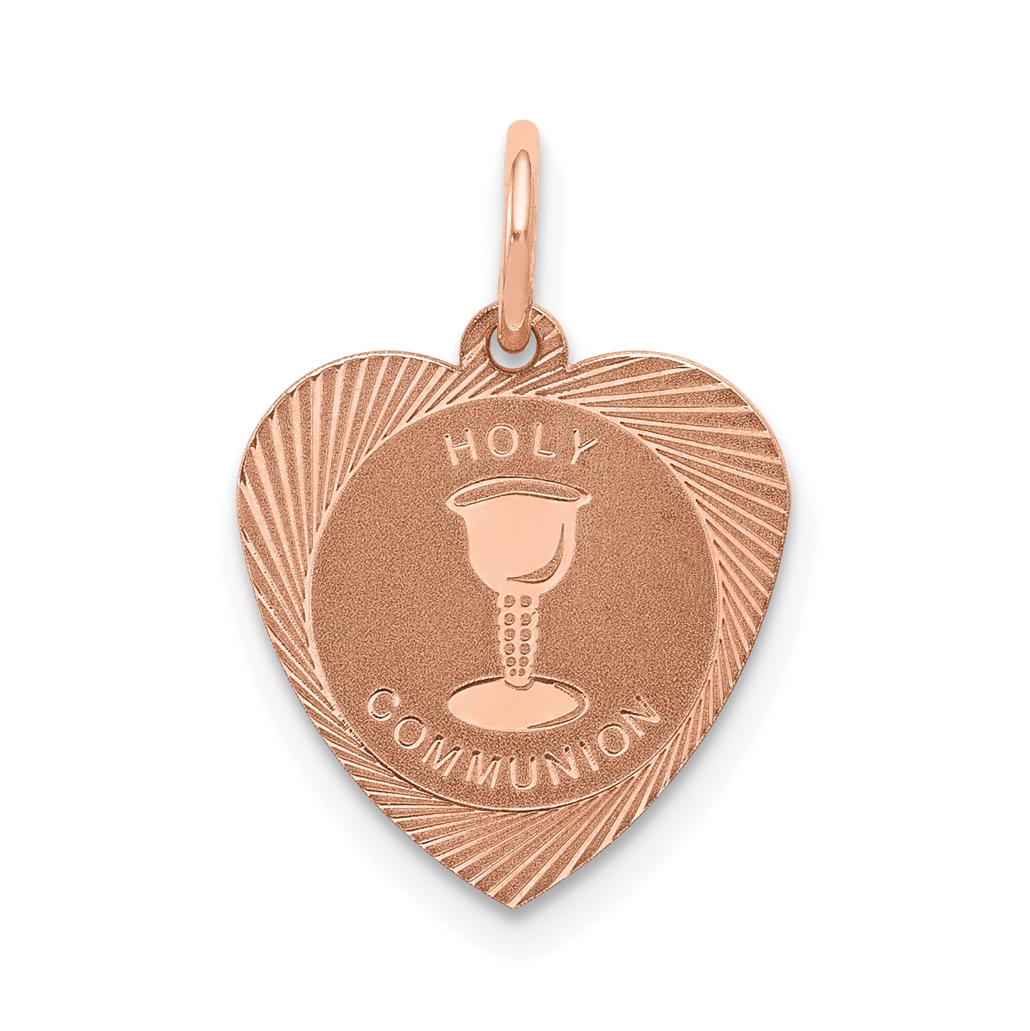 14K Rose Gold Holy Communion Heart Charm Main image
