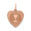 14K Rose Gold Holy Communion Heart Charm