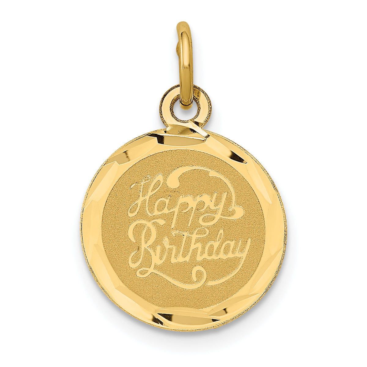 14K Happy Birthday Disc Charm