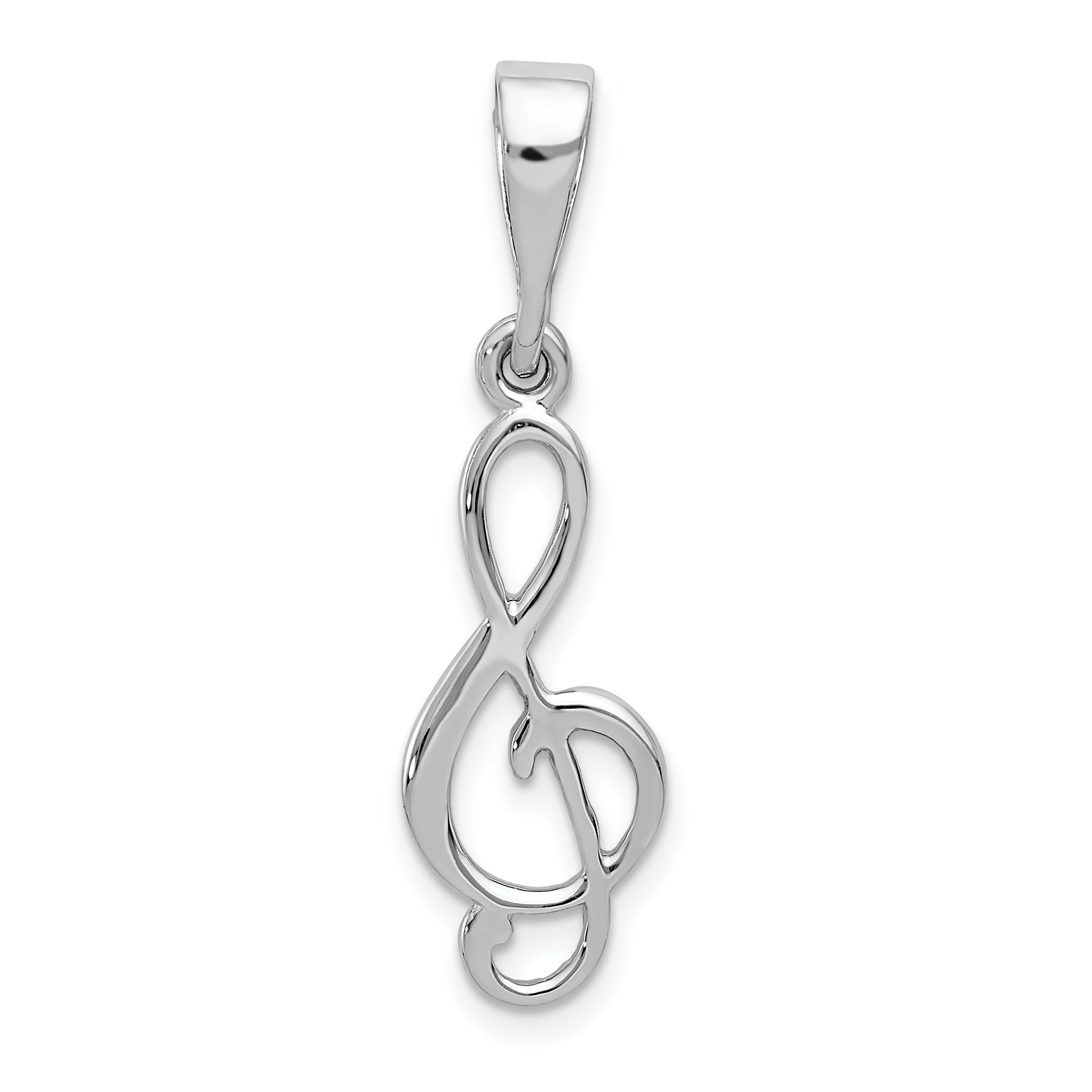 14K White Gold Music Note Pendant Main image