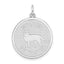 14K White Gold Polished Engravable Golden Retriever Disc Charm