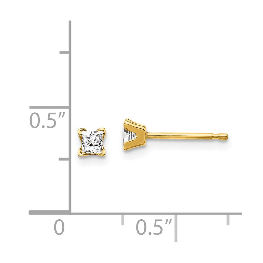 14K 3mm PrinceSterling Silver-cut Stud Earring Mountings Secondary image