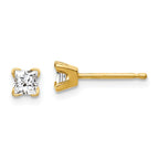 14K AA Quality Complete PrinceSterling Silver-cut Diamond Stud Earrings