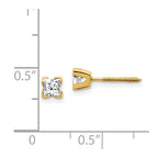 14k AA Quality Complete Princess-cut Diamond Stud Ear