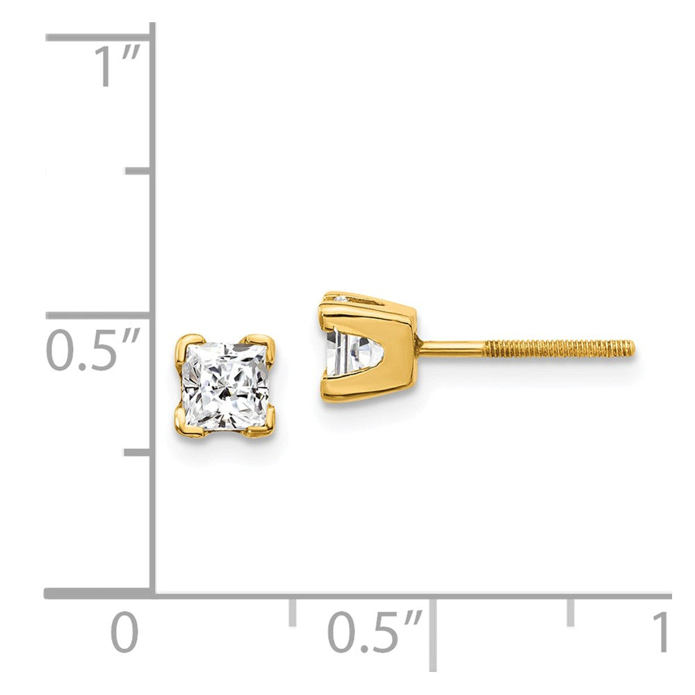 14K AA Quality Complete PrinceSterling Silver-cut Diamond Stud Earrings Secondary image