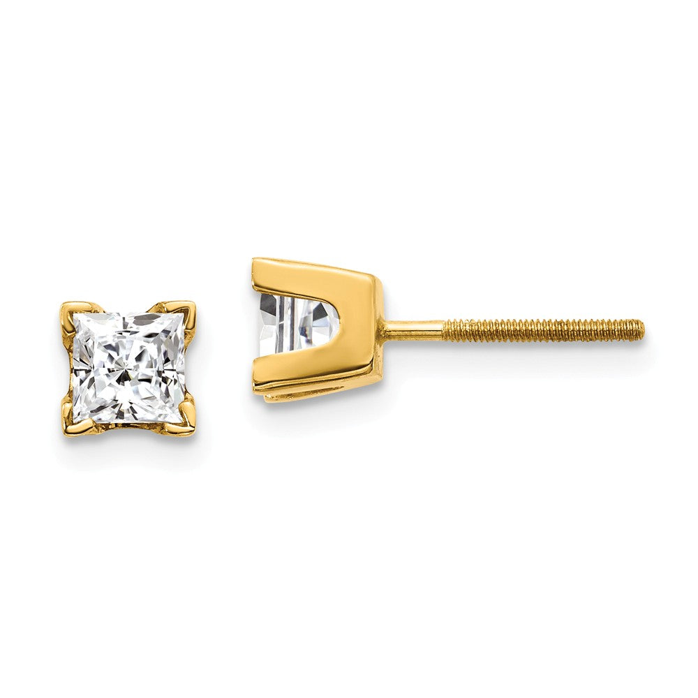 14K 4mm PrinceSterling Silver-cut Stud Earring Mountings Main image