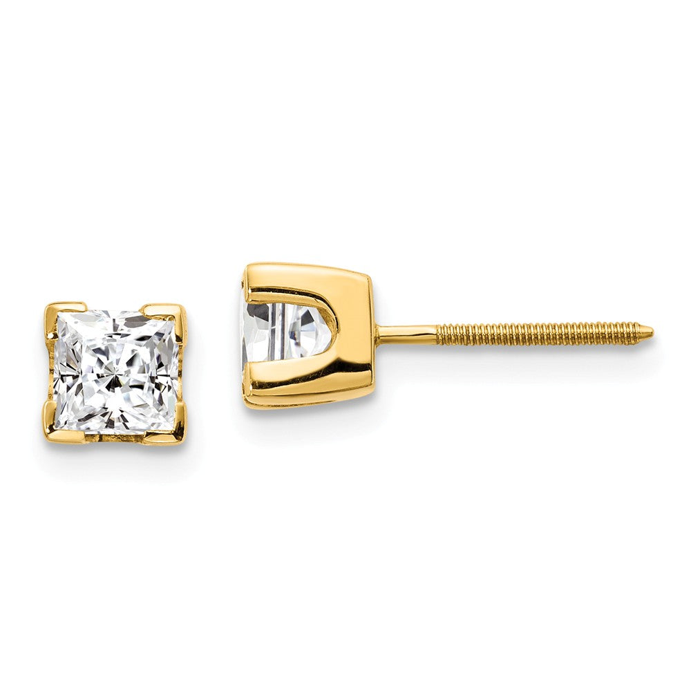 14K 5mm PrinceSterling Silver-cut Stud Earring Mountings