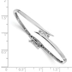 14k White Gold AA Diamond Hinged Bangle
