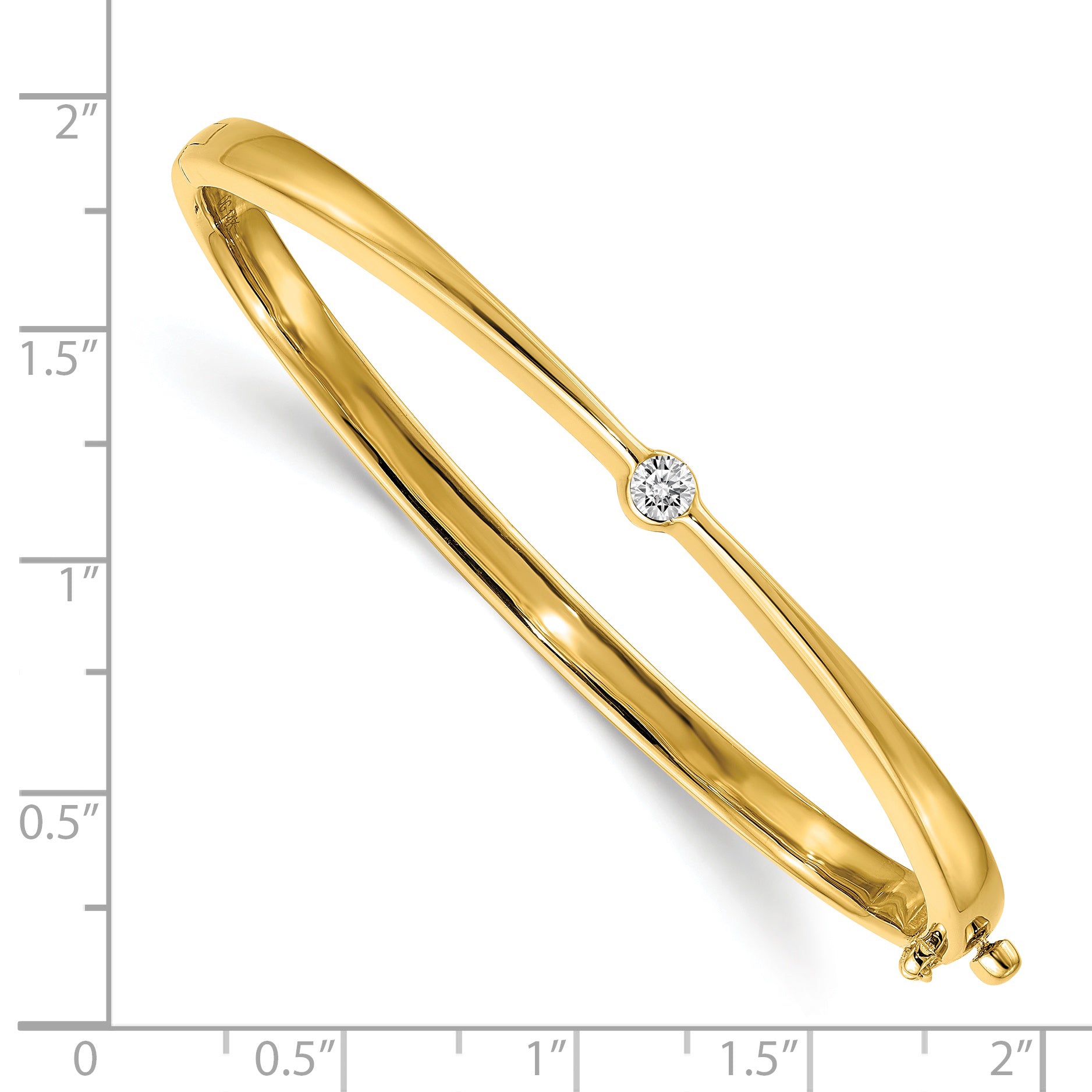 14k AA Diamond Hinged Bangle Secondary image