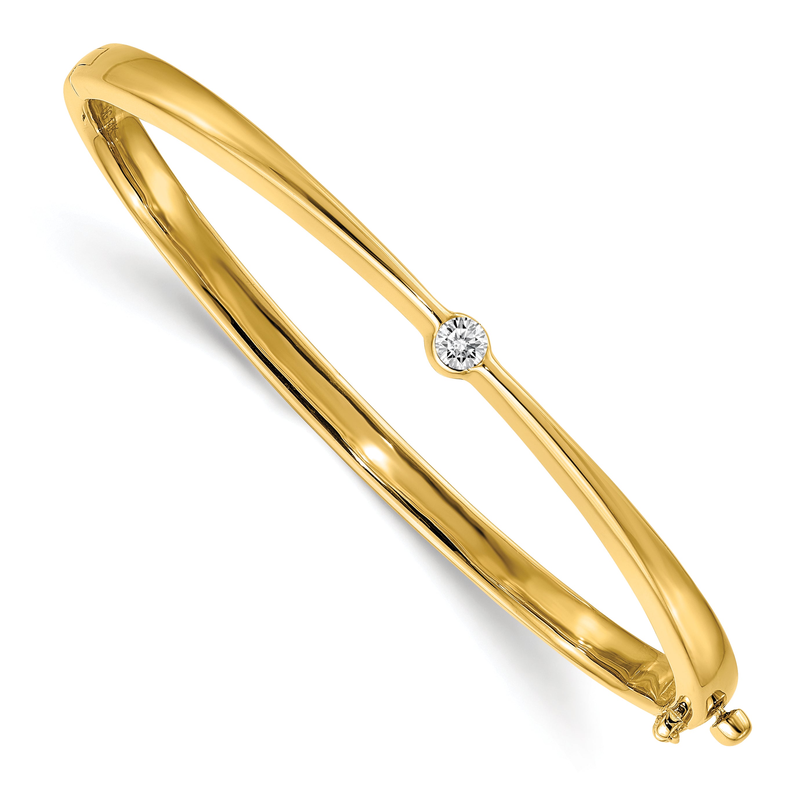 14k AA Diamond Hinged Bangle Main image
