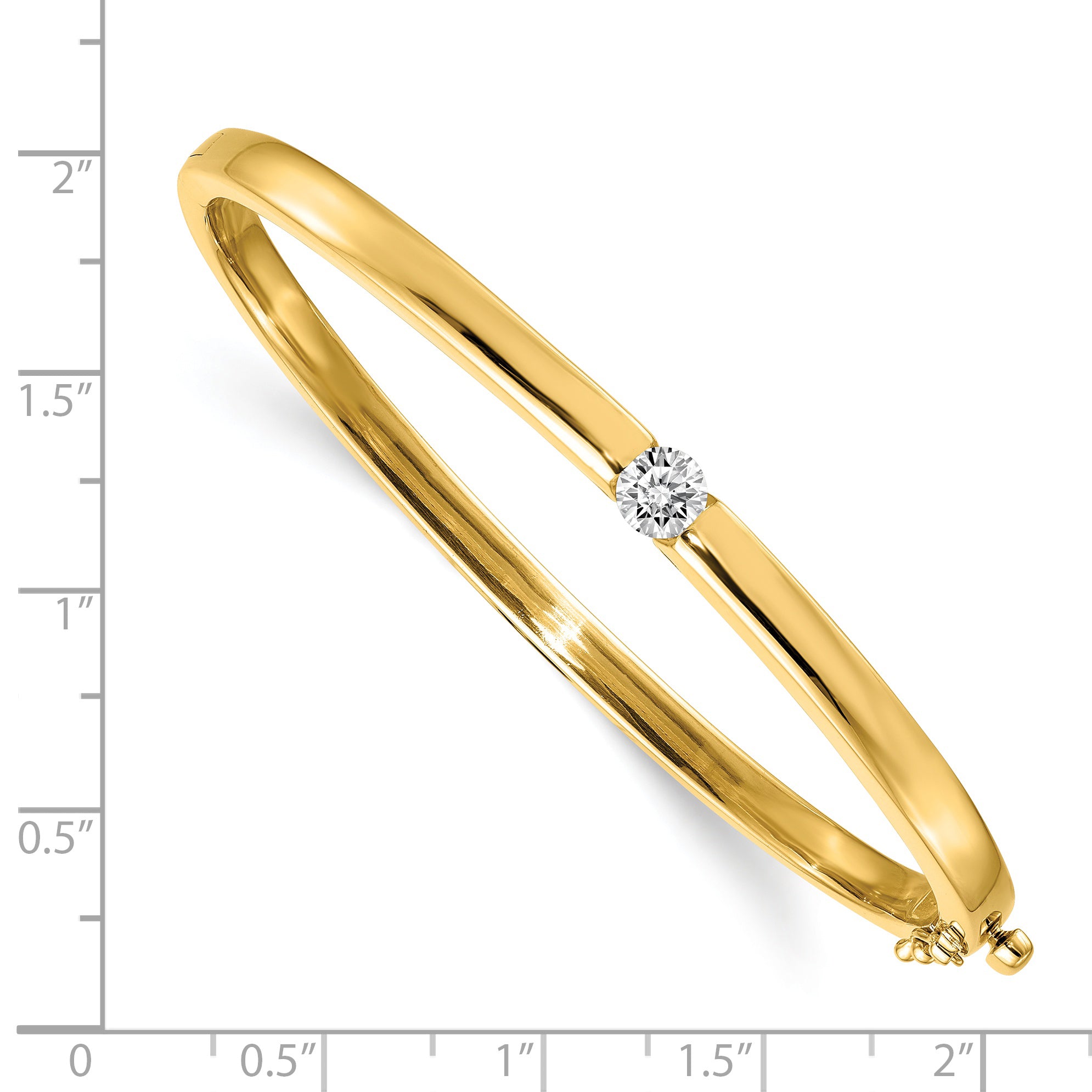 14k AA Diamond Hinged Bangle