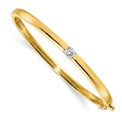 14k AA Diamond Hinged Bangle