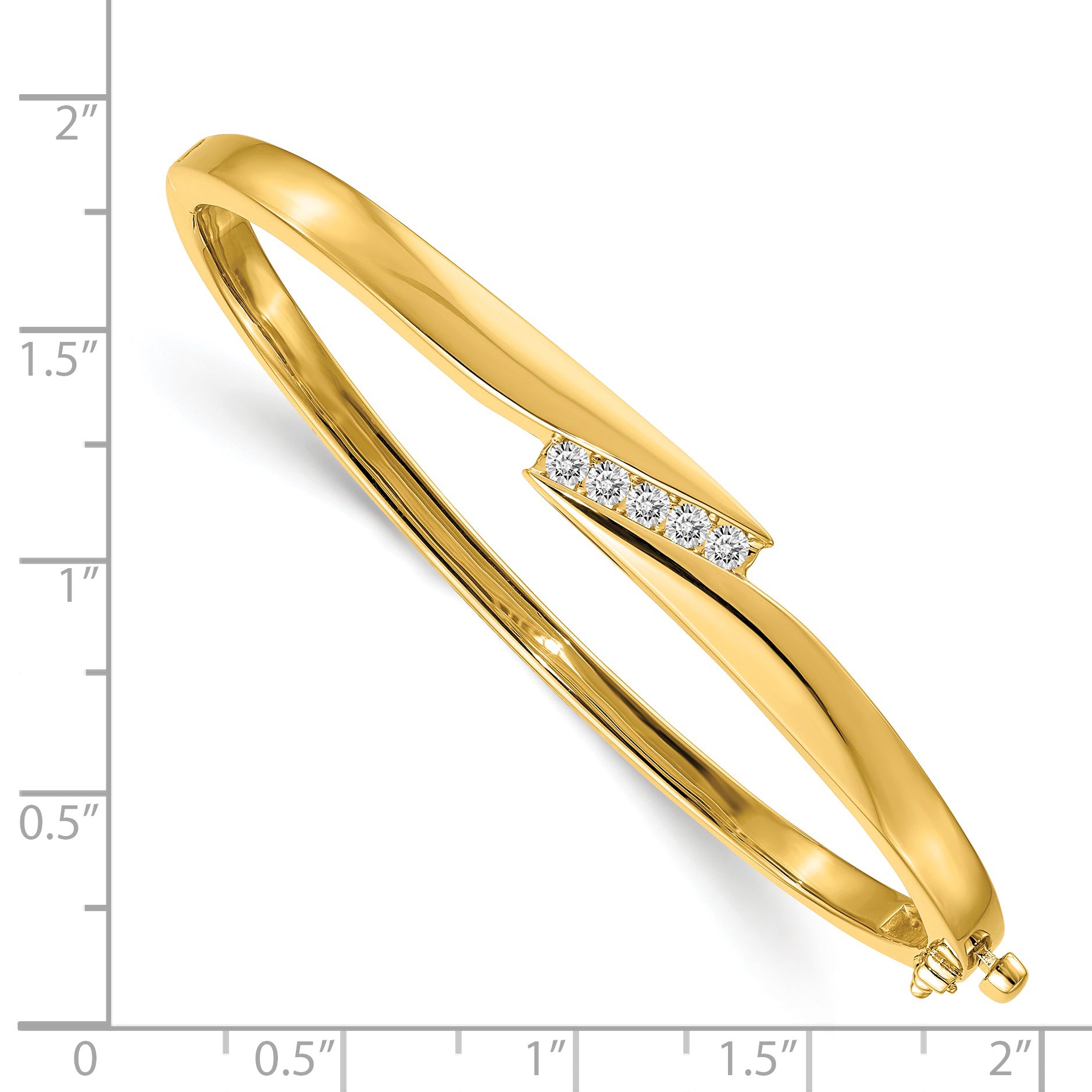 14k AA Diamond Hinged Bangle Secondary image