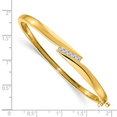 14k AA Diamond Hinged Bangle