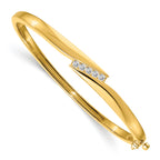 14k AA Diamond Hinged Bangle