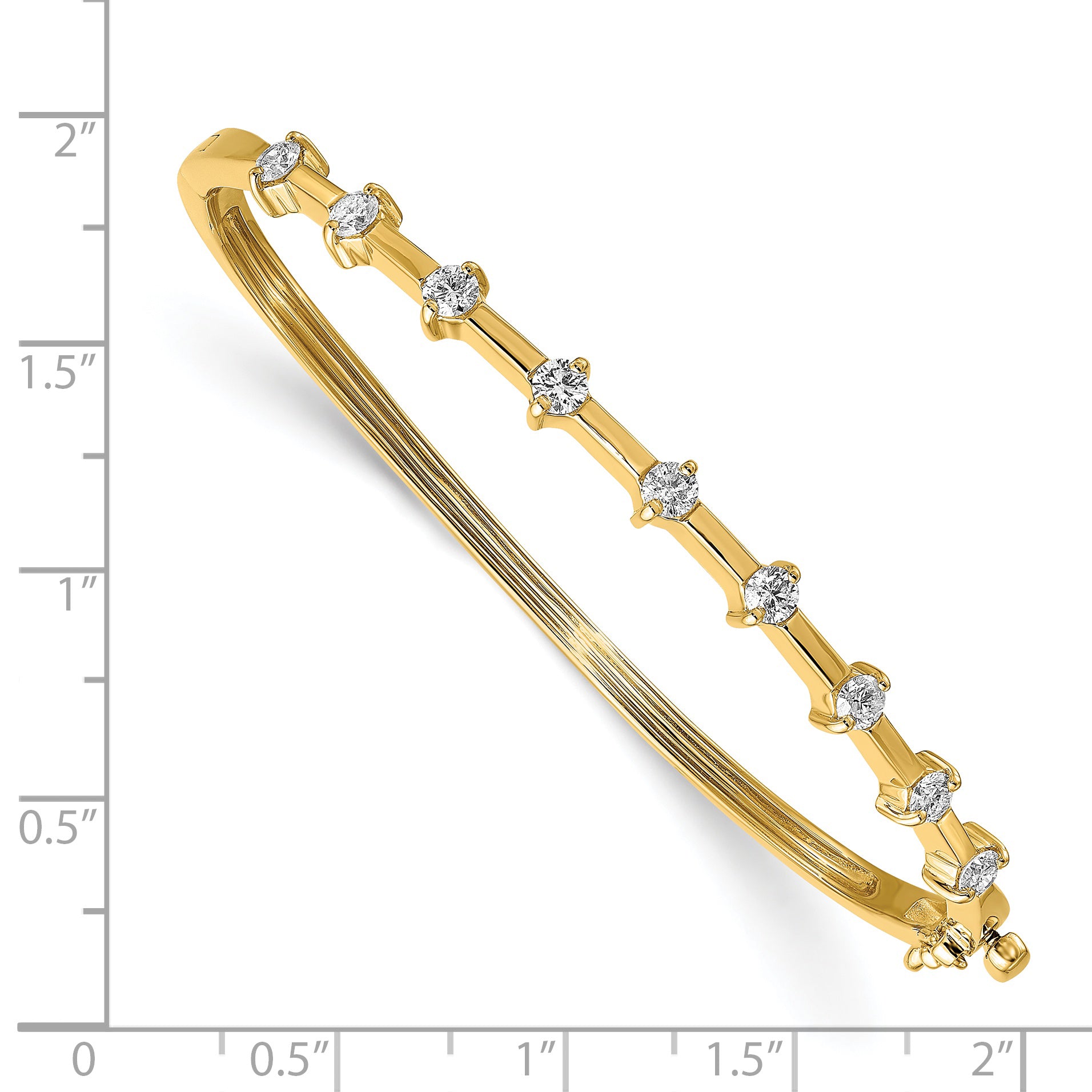 14k AA Diamond Hinged Bangle