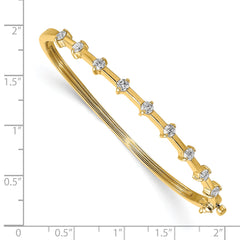 14k AA Diamond Hinged Bangle