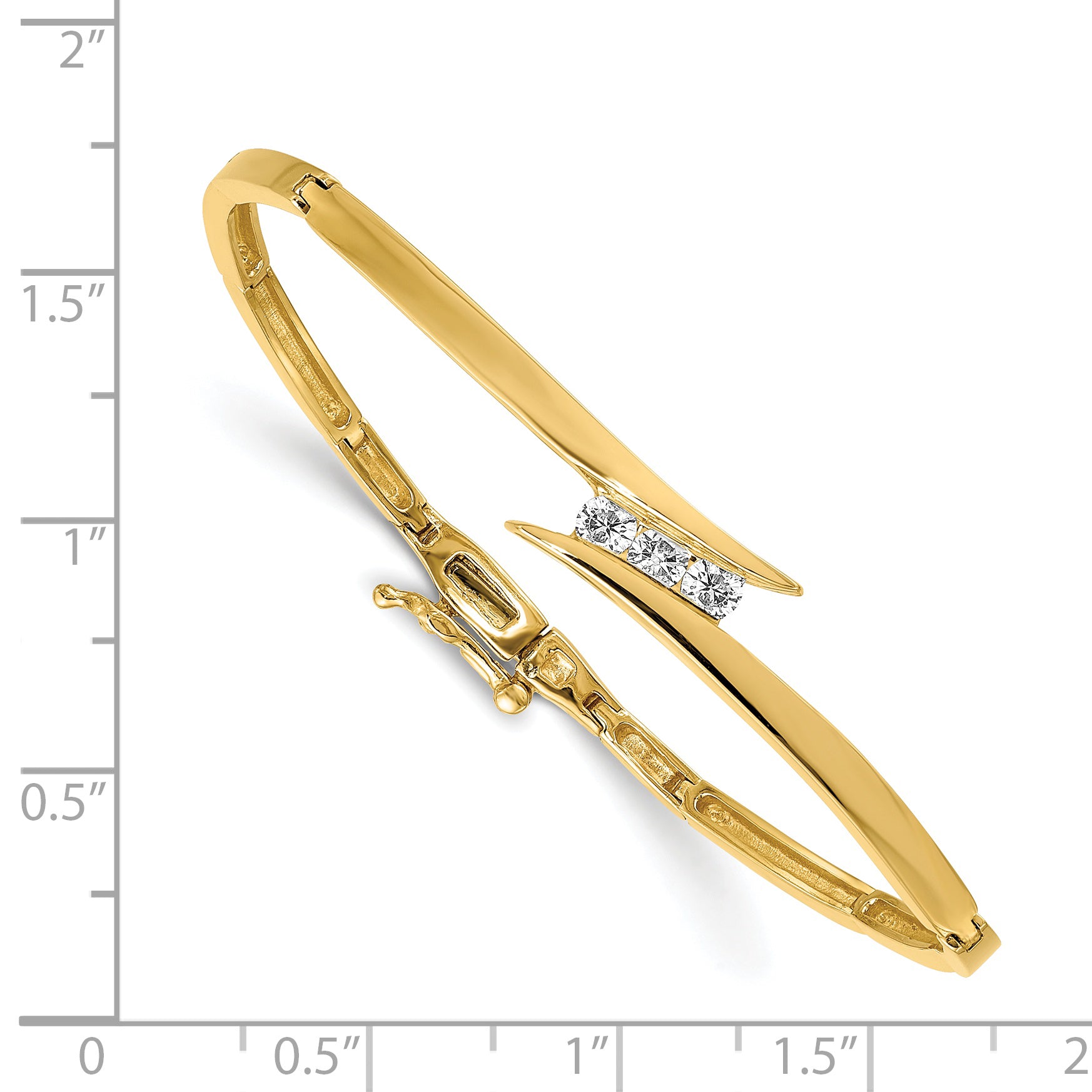 14k AA Diamond Hinged Bangle Bracelet Secondary image