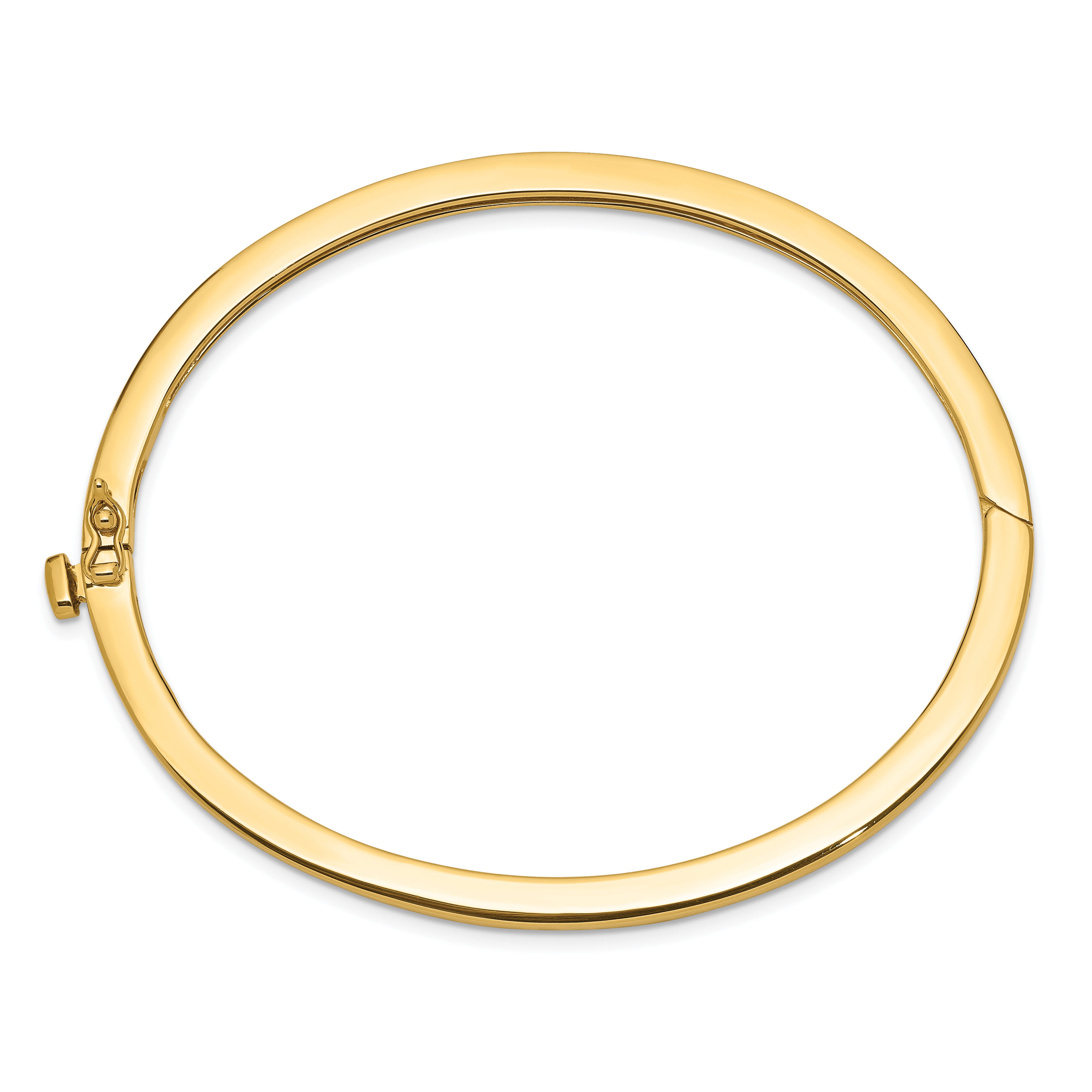 14k 2.5mm Polished Solid Hinged Bangle