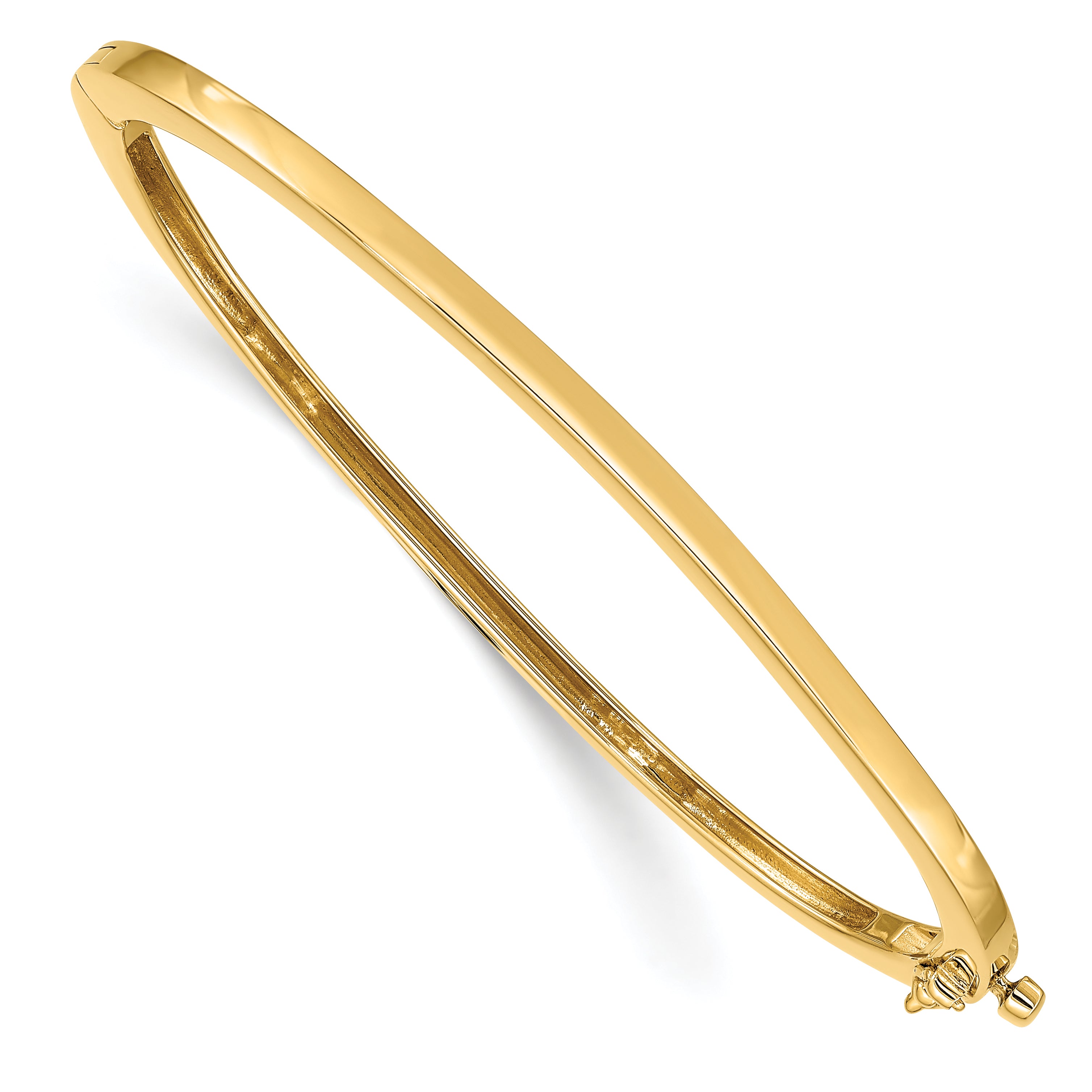 14k 2.5mm Polished Solid Hinged Bangle Main image