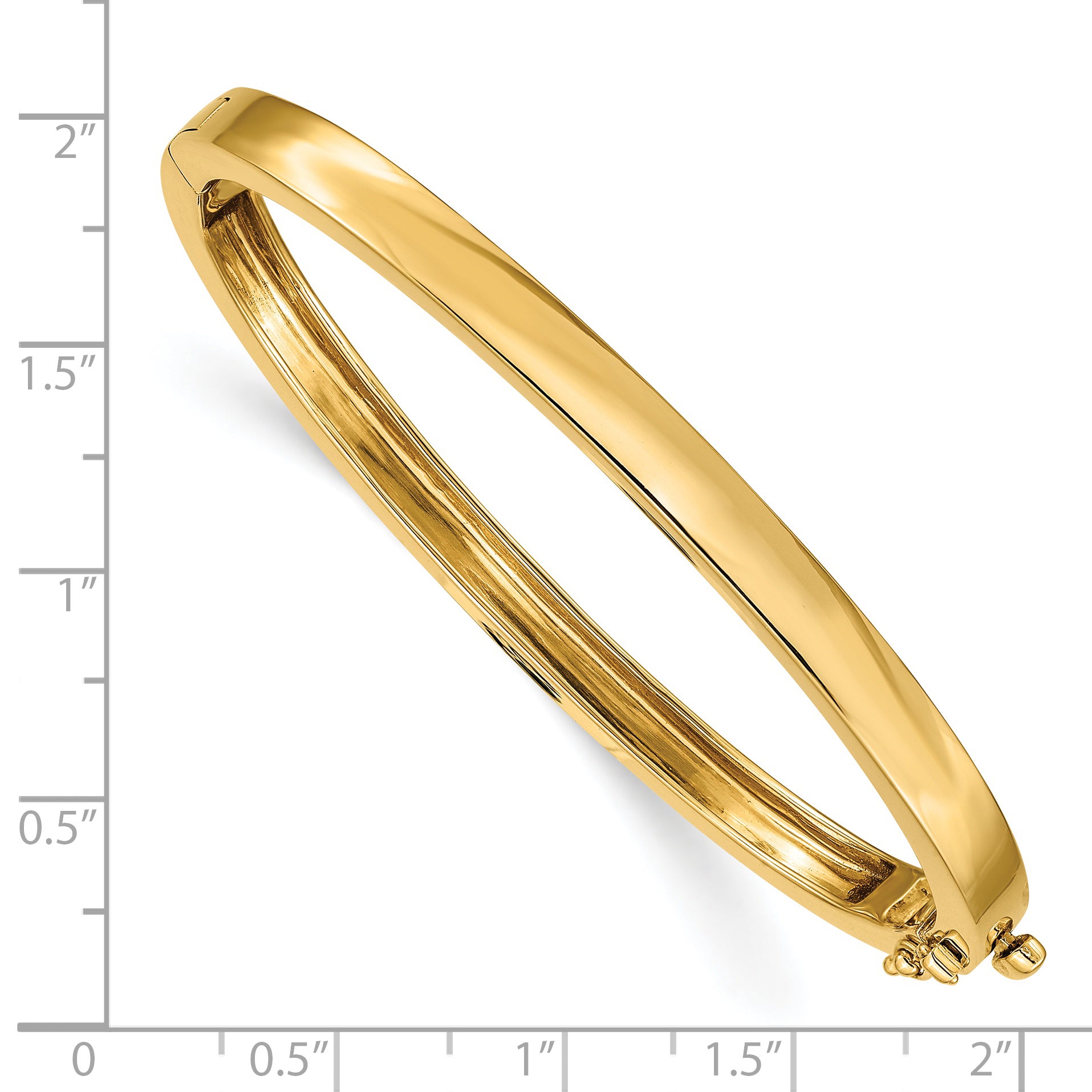 14k 5.3mm Polished Solid Hinged Bangle Bracelet