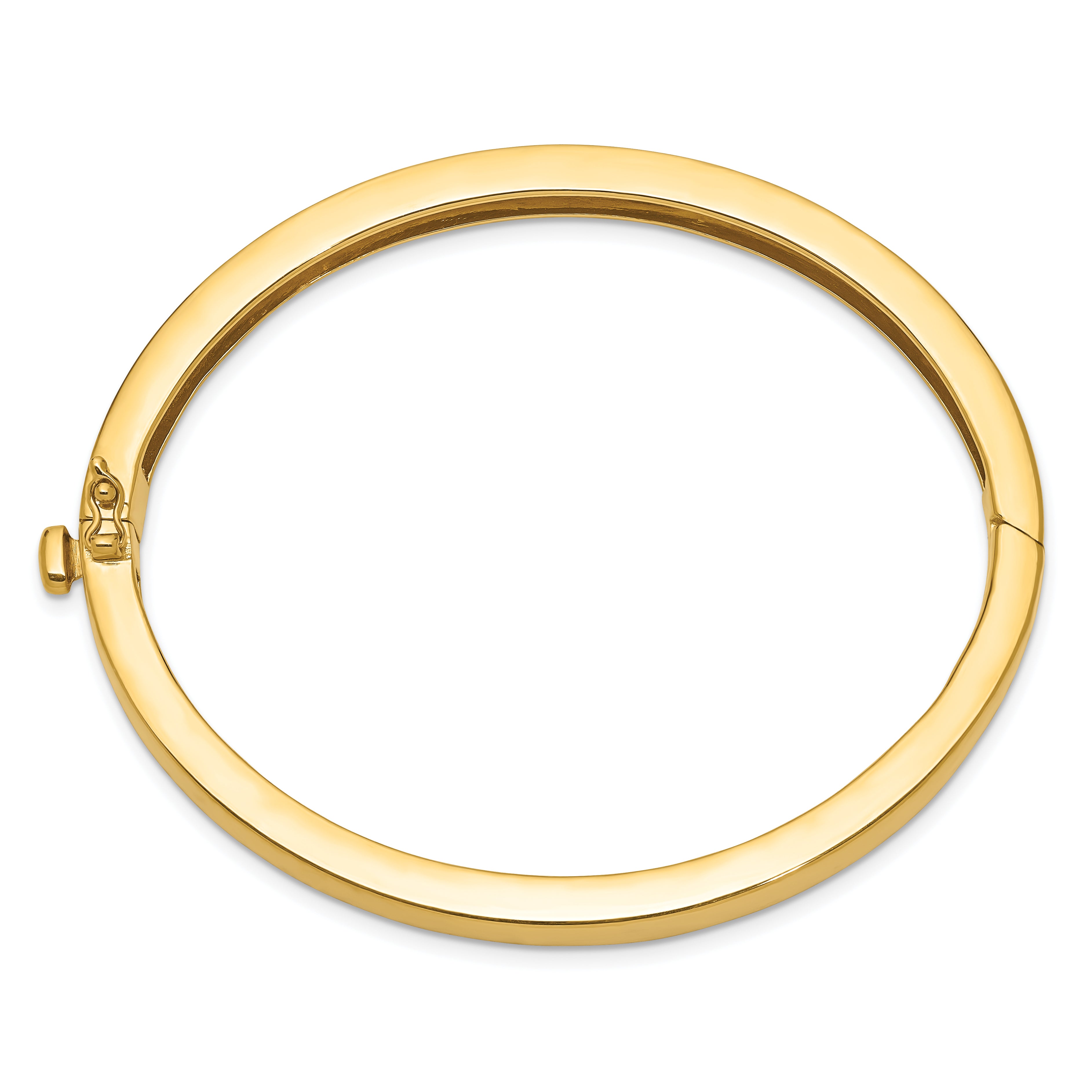 14k 6.3mm Polished Solid Hinged Bangle Bracelet Secondary image