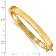 14k 6.3mm Polished Solid Hinged Bangle Bracelet