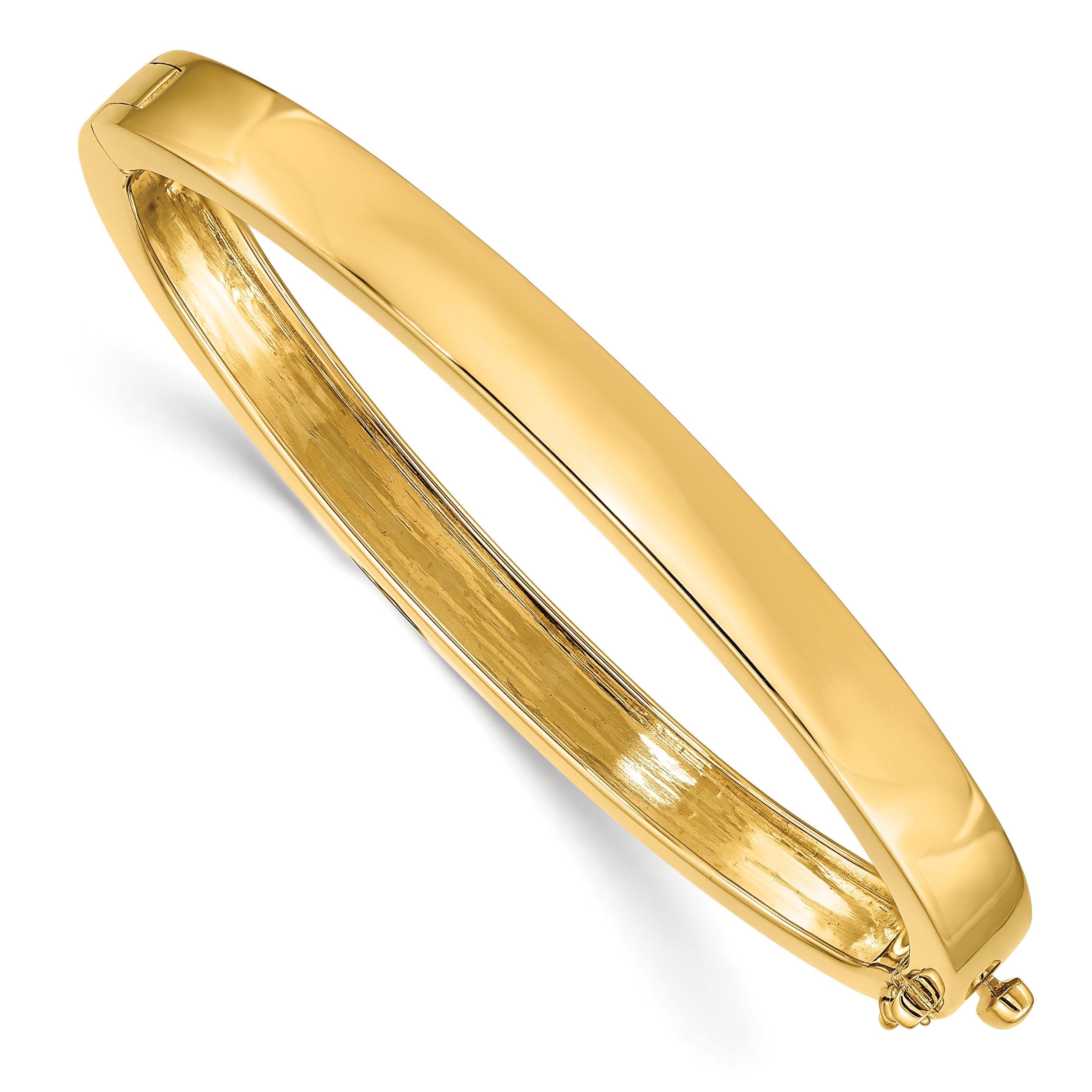 14k 6.3mm Polished Solid Hinged Bangle Bracelet Main image