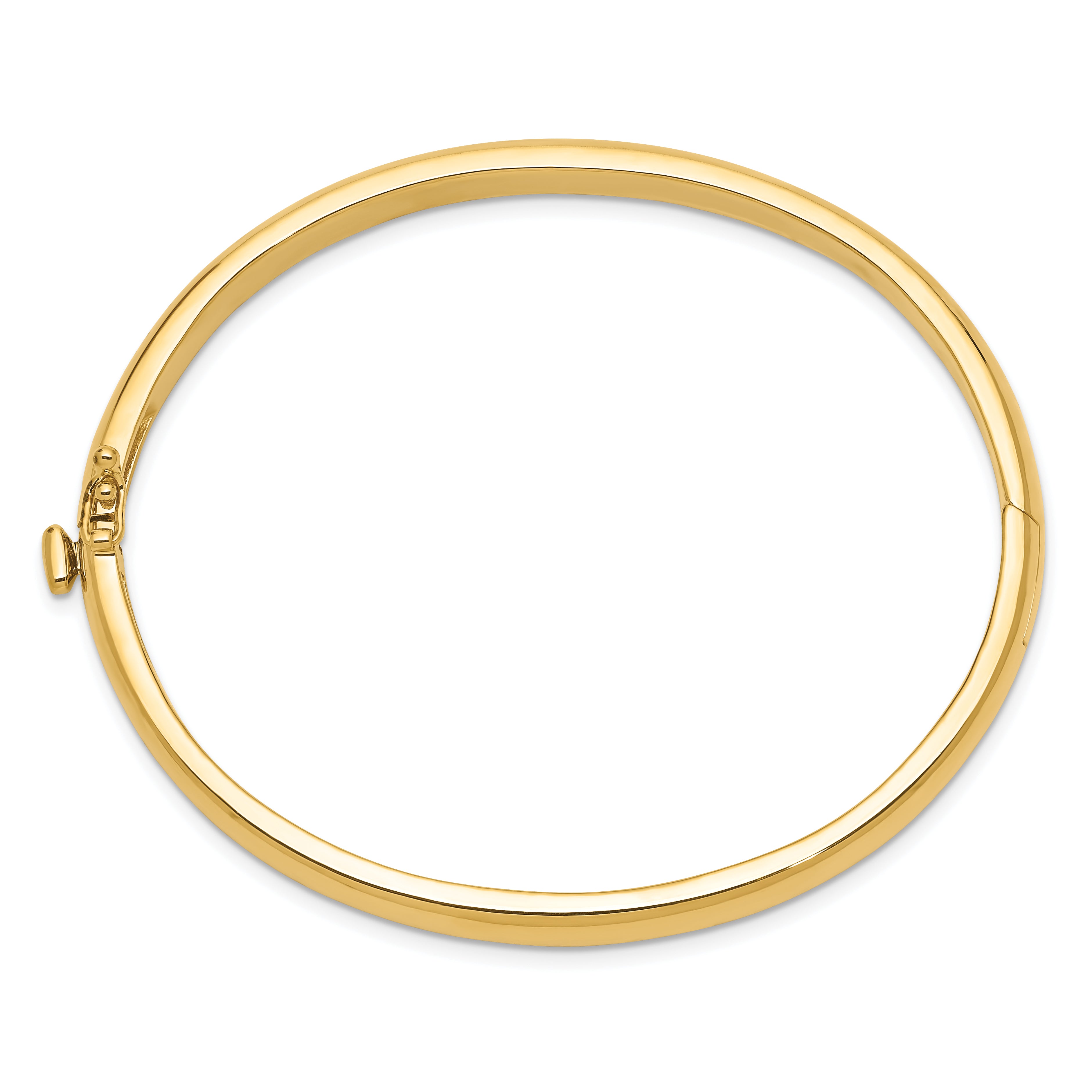 14k 5.6mm Polished Solid Hinged Bangle Bracelet Secondary image