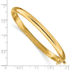 14k 5.6mm Polished Solid Hinged Bangle Bracelet