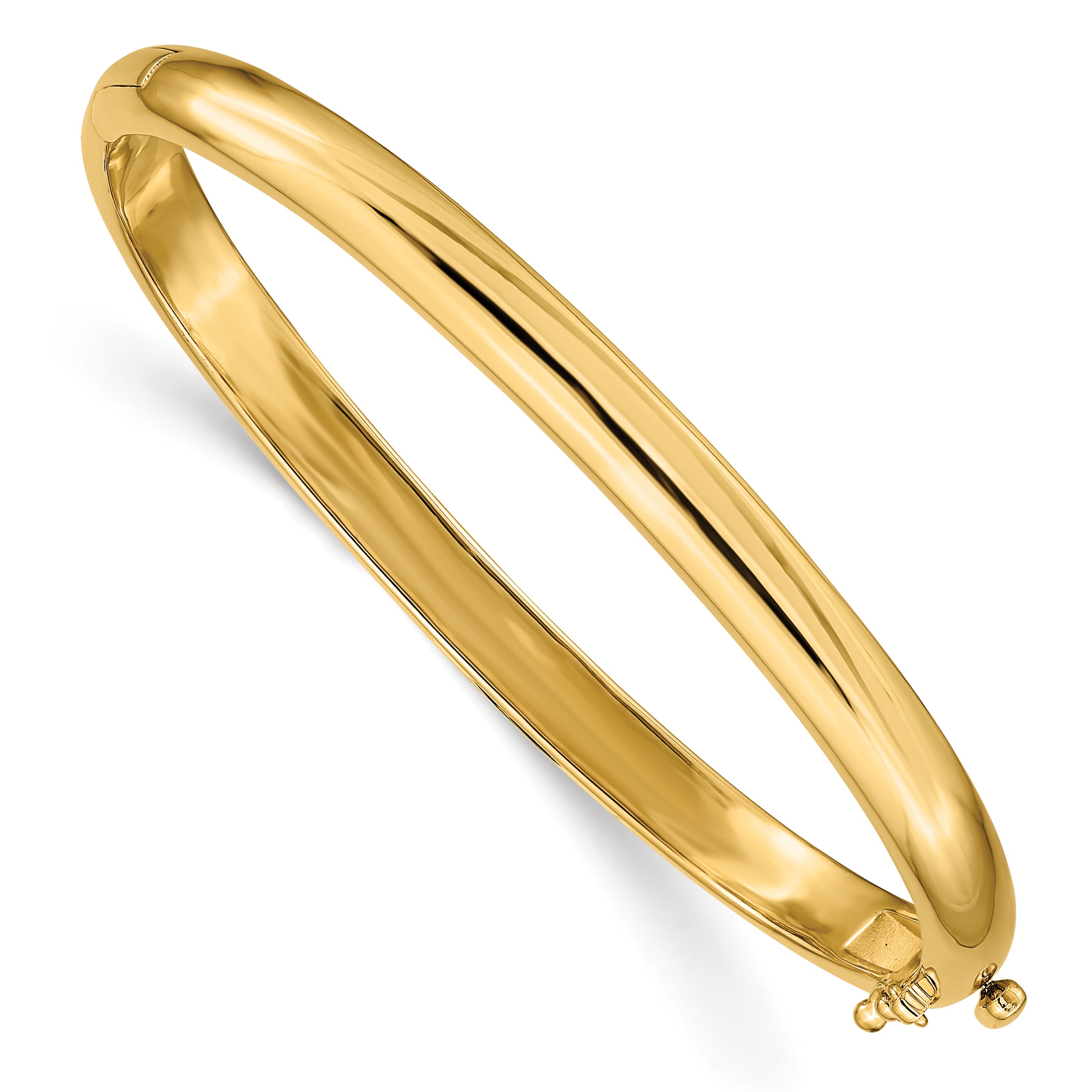 14k 5.6mm Polished Solid Hinged Bangle Bracelet Main image